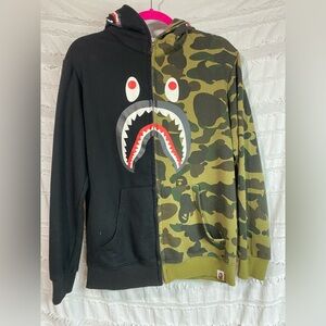 Bape 1/2 Camo shark full zip hoodie jacket